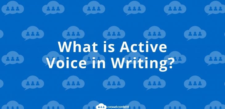 Cover image for a blog post explaining what active voice is in writing.