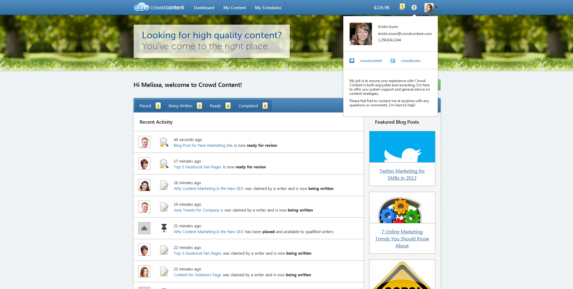 Dashboard - Account Manager Dashboard - Account Manager