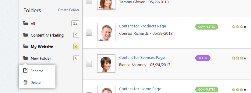 Folders - My Content Folders - My Content