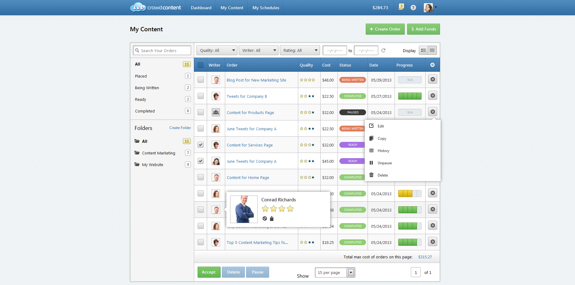 My Content - Condensed View My Content - Condensed View