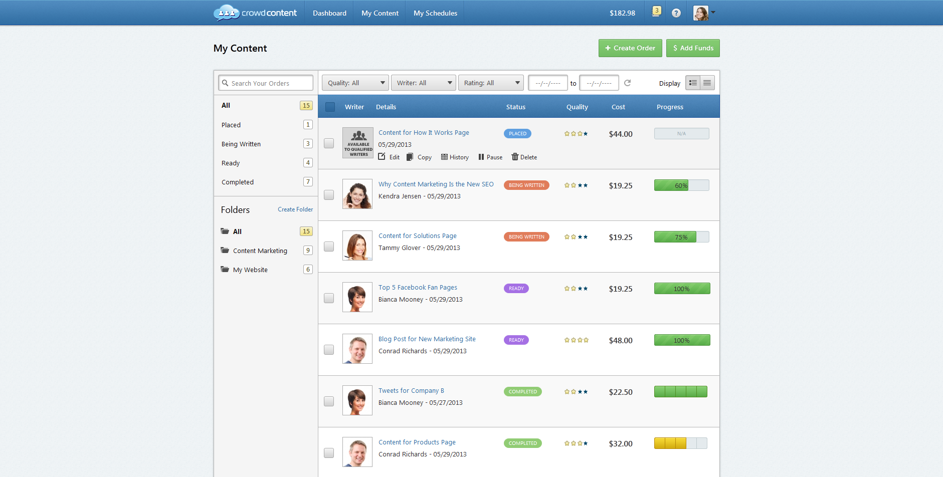 My Content - Expanded View My Content - Expanded View