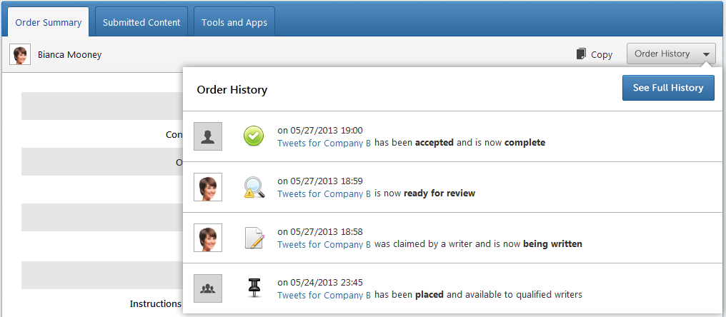 Order History Order History