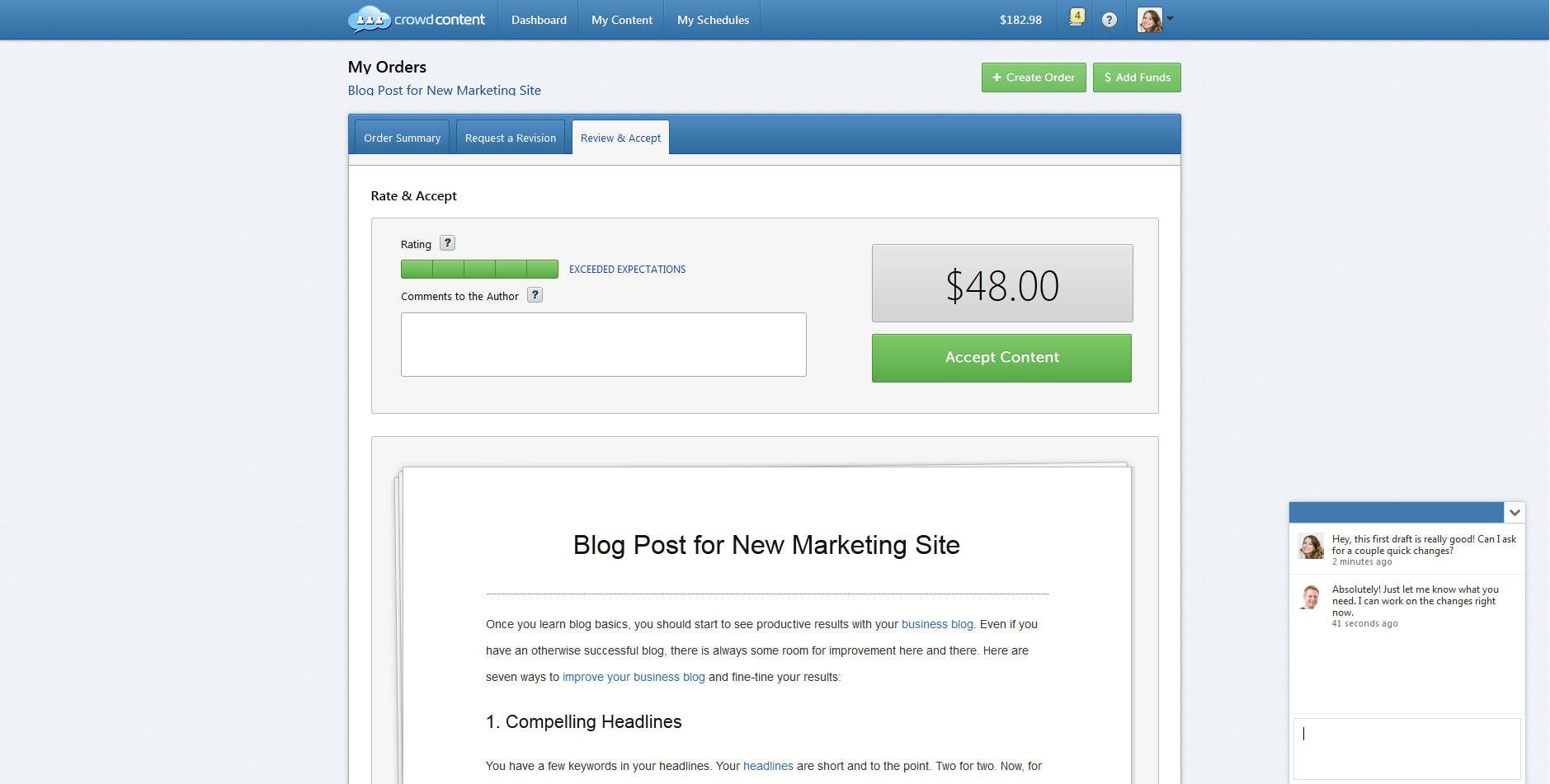 Review and Accept - With Chat Review and Accept - With Chat